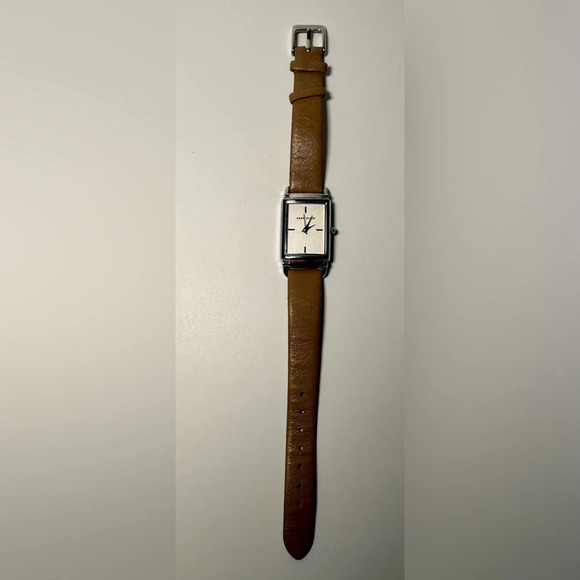 Anne Klein Ladies Rectangular 21mm x 24mm Leather Dress Watch needs new battery main image 11